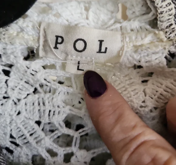 POL Black and White Crochet-Trim Hooded Jacket - Picture 5 of 9